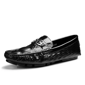 Phenkang Bărbați Vară Piele de Aligator Textura Slip-On Pantofi Casual sex Masculin Adidași haimana Mens Cafea Bărbați Mocasini Pantofi pentru Condus