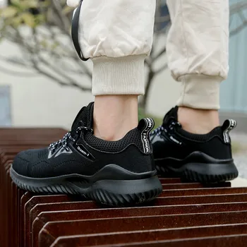 Noi Oamenii protectia muncii Incaltaminte de Vara Respirabil Pantofi pentru Bărbați de Lucru Steel Toe Anti-Zdrobitor de Construcție Pantofi de Lucru Adidasi Marimea 47