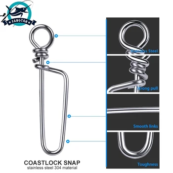 50/100buc Coastlock Snap Pivotează Carlige de pescuit Aborda Conector din Oțel Inoxidabil de Înaltă Viteză Trolling de Pescuit de Siguranță Snap Accesorii