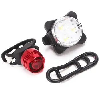 USB Reîncărcabilă LED Biciclete Lumina Bicicletă Set Lampă Lumină Față Coada de Lumină Set