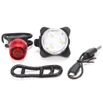USB Reîncărcabilă LED Biciclete Lumina Bicicletă Set Lampă Lumină Față Coada de Lumină Set