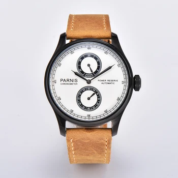 43 mm PARNIS 21 jewels Automatic Self-Wind mișcare bărbați ceas rezerva de putere Automate de data ceas Casual cu ridicata GR108-20 21756
