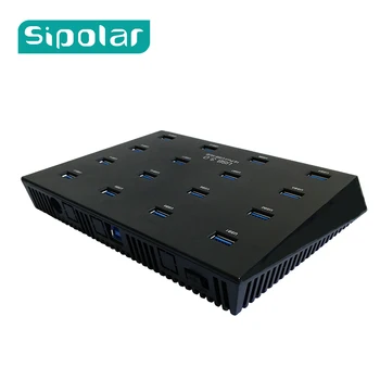 Sipolar nou design 16-port hub usb 3.0 adaptor de alimentare Externă de sprijin lot usb flash drive copy duplicatoare