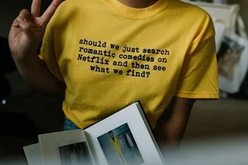 Ar trebui să Avem Doar de Căutare Comedii Romantice femei de moda slogan amuzant grafic citat tricou tanar tanar partid topuri