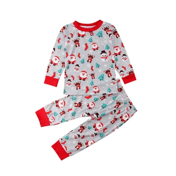 De Crăciun, Familia Haine Copii Baby Girl Xmas Santa Lung Fără Mâneci Romper Topuri Pantaloni De Costum Set Haine
