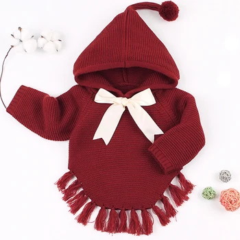 Toamna Noua Moda pentru Copii Toddler Girls Mantie pulover copii drăguț cu Gluga Pulover Tricotate imbracaminte copii