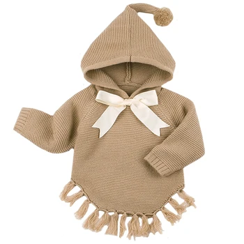 Toamna Noua Moda pentru Copii Toddler Girls Mantie pulover copii drăguț cu Gluga Pulover Tricotate imbracaminte copii