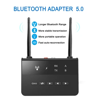 80M Bluetooth 5.0 RCA Transmițător Receptor Bypass Aptx LL Muzica Audio Wireless Adaptor de 3,5 mm AUX Jack Pentru TV, PC, Masina de Căști