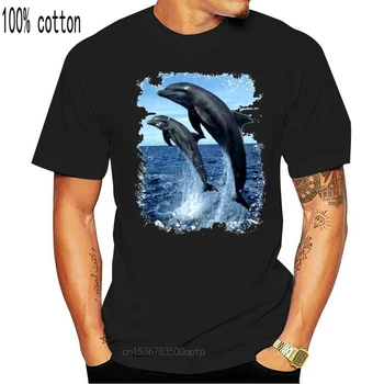 Delfini Sărind Mens Bumbac T-Shirt Pentru Tineri De Varsta Mijlocie The Elder Tricou