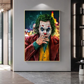 Benzi desenate Joker Star de Cinema Ulei Panza Pictura Arta de Perete Postere si Printuri Home Decor Modern Pictura Imagine Pentru Camera de zi Galerie