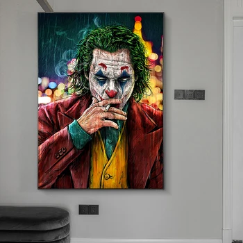 Benzi desenate Joker Star de Cinema Ulei Panza Pictura Arta de Perete Postere si Printuri Home Decor Modern Pictura Imagine Pentru Camera de zi Galerie