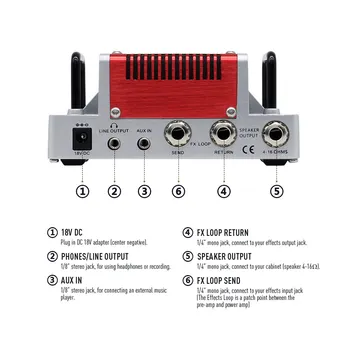 Hotone Nano Moștenirea Atac de Cord Mini 5 Watt Compact Amplificator de Chitara Cap cu 3 Band EQ NLA-3