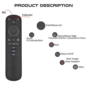 5pcs/lot G50S Voce Air Mouse Giroscop Wireless 2.4 G control de la Distanță G50 Microfon IR de Învățare Aero Mouse-ul pentru Kivi Android TV Box PC-ul
