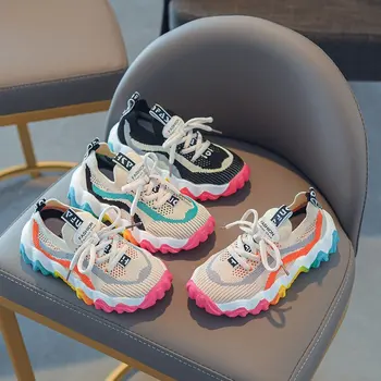 Copii Colorat Mozaic Pantofi Fete De Moda Adidasi Baieti Ochiurilor De Plasă Respirabil Din Cauciuc Moale Adidasi Pantofi Pentru Copii Pantofi Casual Fată