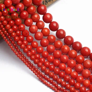 AAA Naturale de Coral Rosu Rotund Distanțier Margele Vrac pentru a Face Bijuterii cu Margele Brățară Bijuterii DIY 15