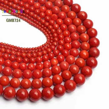 AAA Naturale de Coral Rosu Rotund Distanțier Margele Vrac pentru a Face Bijuterii cu Margele Brățară Bijuterii DIY 15