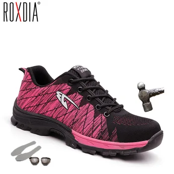 ROXDIA marca de oțel toecap femei munca & siguranță balerini casual din oțel mijlocul unic rezistent la impact pantofi moale plus dimensiune 35-40 RXM107