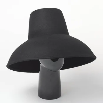 01809-haihong8132 % lână moda High top catwalk desige de iarnă pălării capac bărbați femei pălărie de petrecere a timpului liber 22878