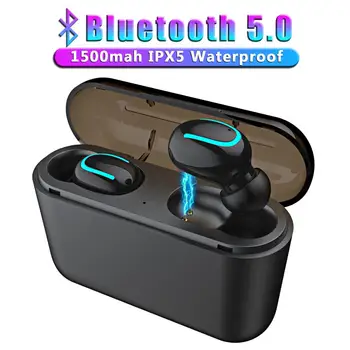 Mini Wireless Căști Bluetooth 5.0 HBQ Jocuri Casti Handsfree Sport Pavilioane cu Încărcare cutie pentru Telefon