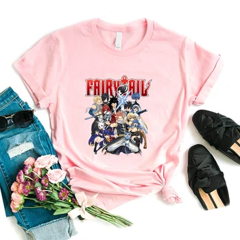 Fairy Tail Harajuku Distractiv de Epocă Femei tricou Maneca Scurta Ulzzang Dropshipping Haine Anime FAIRY TAIL Topuri Tricou Punk