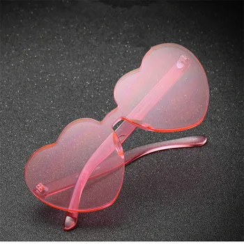 KUJUNY Nou Brand de Dragoste Inima ochelari de Soare pentru Femei fără ramă Clar Ochelari de Soare Transparent Tentă Vintage Eyewears în Formă de Inimă