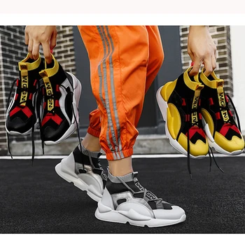 TaoBo Primăvară Pantofi pentru Bărbați Pantofi Toamna de Moda 2020 Nou High-top Șosete Sport Casual High-top Bord Pantofi de Moda Britanic Pantofi