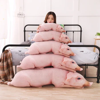 50-120cm Simulate de Dormit Porc Pernă de Pluș Animale de Pluș, Perne Canapea Decor Prieten Cadou