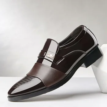 REETENE de Moda din Piele Oameni de Afaceri Rochie Pantofi Barbati Mocasini Ascuțite Negru Pantofi Oxford Confortabil Bărbați Formale Pantofi de Nunta 23459