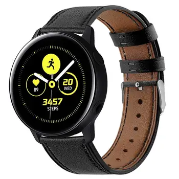 Veritabilă Bandă de Piele Pentru Samsung Galaxy Watch 20mm / 22mm Huawei GT/GT 2/GT2E Curea Amazfit GTS Rotund End de imprimare de Flori Band 23473