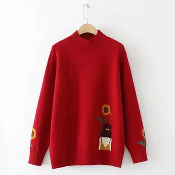 Plus dimensiune Desene animate femei vrac pulovere tricotate 2021 noi de iarna casual femei pulovere pulover feminin topuri roșu, negru, Bej