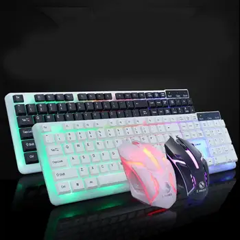 Mecanice Tastaturi Și Mouse-ul kit-ul cu LED-uri RGB cu iluminare de fundal Tastatură de Gaming Similare Ergonomic Pentru PC Gamer 23559