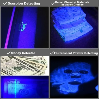 Mini 9 LED-uri Lanterna UV Ultra Violet Lanterna LED-uri Ultra Violet Cerneala Invizibila Marker de Detectare Torch Light 3AAA Lampa UV