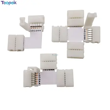 5pcs/lot 12mm 6PINI RGB+CCT de tip L / X tipul / forma de T Nici Lipire conector Pentru RGB CCT benzi cu LED-uri 6 PINI conector 238