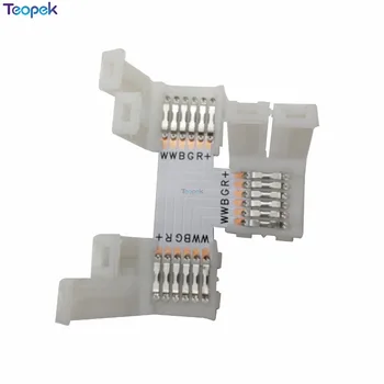 5pcs/lot 12mm 6PINI RGB+CCT de tip L / X tipul / forma de T Nici Lipire conector Pentru RGB CCT benzi cu LED-uri 6 PINI conector