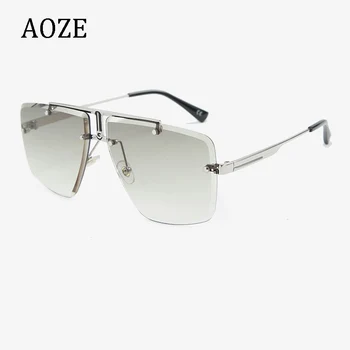 AOZE cool moda pentru barbati stil fără hoop gradient Bărbați ochelari de soare singur pas în jos lentile unisex design de brand de ochelari de soare UV400 23927