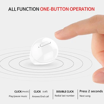 Mini-Căști fără Fir Ascuns Cască Bluetooth Buton de Control Căști Stereo 3D Muzica Căști Cu Microfon Impermeabil
