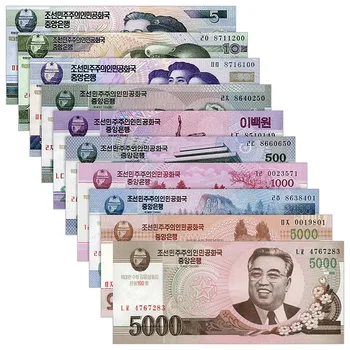 Coreea de nord Set Complet, 5 10 50 100-5000 Câștigat, 100 de COMM. UNC bancnote 24129