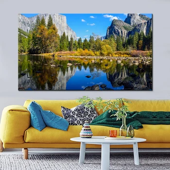 Modulare Tablouri Canvas Pentru Camera De Zi Peisaje Naturale Postere De Perete Peisaj Printuri De Arta Lac, Pădure, Munți Poze Înrămate 2415