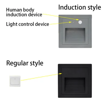 85*85 Piscină interioară LED Umane lampă de inducție 1buc Pas Lumina Impermeabil Scara de Perete de Lumină Încorporat în Subteran Lampa IP65