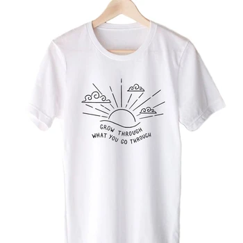 Vara Scrisoare Amuzant Tricou Crească Prin Ce treci Tu T-Shirt Soare Grafic Inspirație Estetică Rufe Topuri de artă -L825