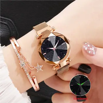 Noul Brand pentru Femei Ceasuri de Lux Cuarț Ceasuri de mana Cataramă Magnetică Luminos Ceas Doamnelor din Oțel Inoxidabil Ceas de sex Feminin Ceasuri