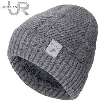Noul Sport Eticheta Pălării De Iarnă Pentru Bărbați Twist Design De Moda Cald Schi Căciulă De Lână De Înaltă Calitate Și Bumbac Amestec Relaxat Pălărie Tricotate