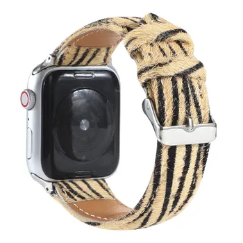Noul Design de Pluș Leopard Print Curea din Piele pentru Apple Watch SE Trupă Seria 6 5 4 3 Bratara 40mm 44mm 38mm 42mm pentru iWatch Centura