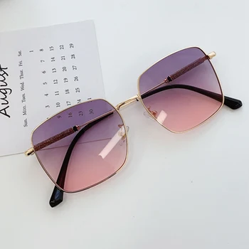 Vintage dublu culoare lentile gradient de ochelari de soare pentru femei aliaj de cristal cu picior rosu roz elegant ochelari de sex feminin sexy nuante reci
