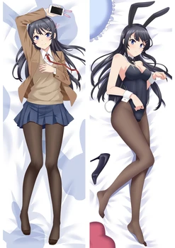 Anime Nou Design Sakurajima Mai Pernă Îmbrățișare fata de Perna dimensiuni pernele de acoperire Personalizate 24573