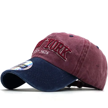 Nisip spalat bumbac șapcă de baseball hat pentru femei barbati vintage tata hat NEW YORK broderie scrisoare de sport în aer liber capace