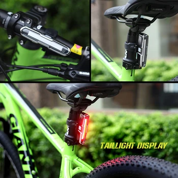 Biciclete Coada Lumina USB Reîncărcabilă Bicicleta Stop cu LED-uri de Lumină din Spate 5 Modul de Faruri Roșu Albastru pentru Bicicleta Lanterna de Siguranță