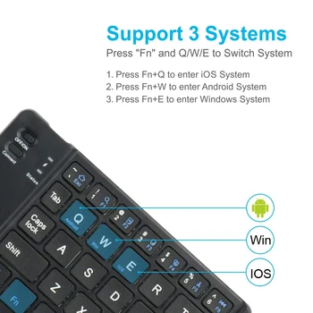 Mini Wireless Pliere Tastatura Bluetooth Tastatura 67 Cheile Teclado Pentru PC, Smartphone, Tablete Desktop pentru iPad IOS/Android/Windows