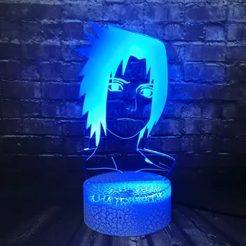 Sasuke Cap de Desene animate Lampa Japoneză Temă Naruto Uzumaki Naruto 7 LED-uri de Culoare Masa din Camera de Lumina de Noapte pentru Copii de Dormit Lumină Jucărie pentru Copii