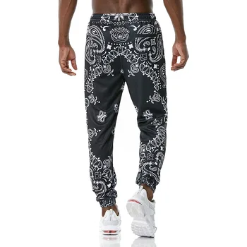 Mens Black Paisley Print Sweatpants 2021 Brand Harajuku Jogging Pantaloni Sport Pantaloni Barbati Streetwear Casual Pantaloni Hombre